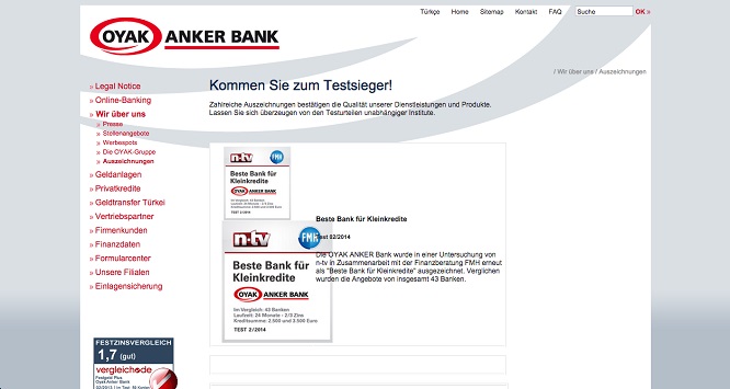 Fachpresse zur Oyak Anker Bank