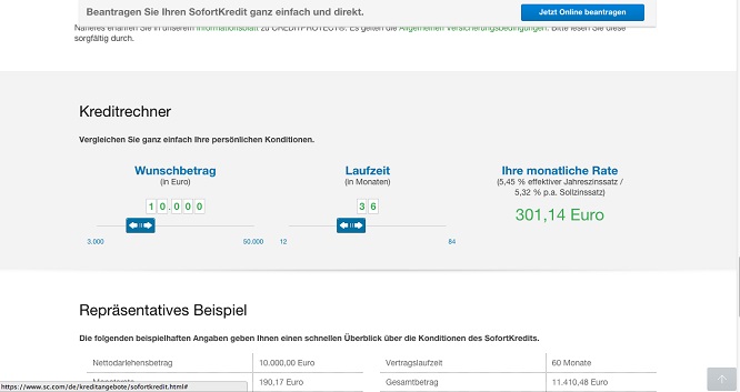 Der Standard-Chartered Kreditrechner