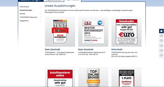 Die Targobank in der Presse: Diverse Auszeichnungen von Experten