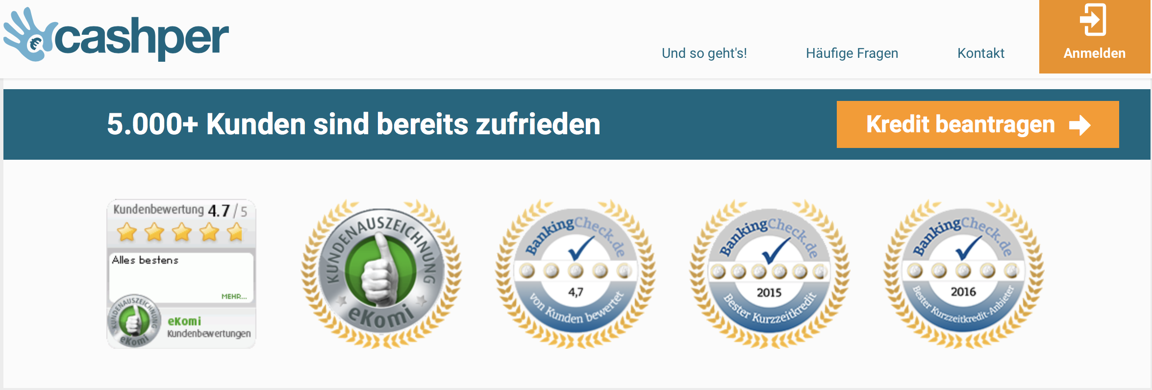 Laut eigener Aussage zählt Cashper bereits mehr als 5.000 zufriedene Kunden