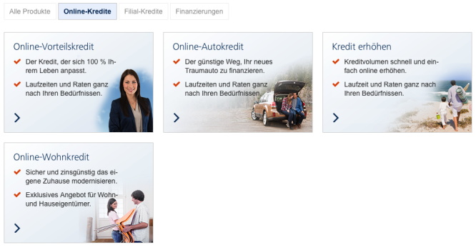 Homepage von Targobank 1