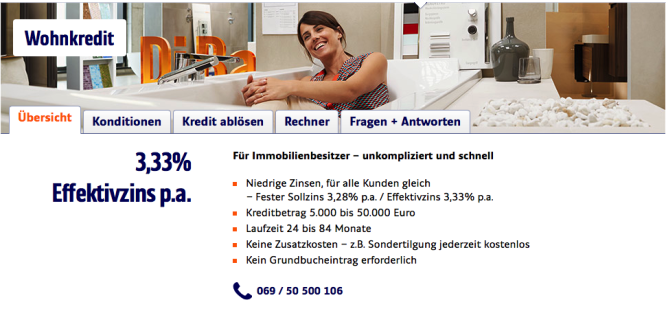 Homepage von ING-DiBa 2