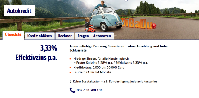 Homepage von ING-DiBa 1
