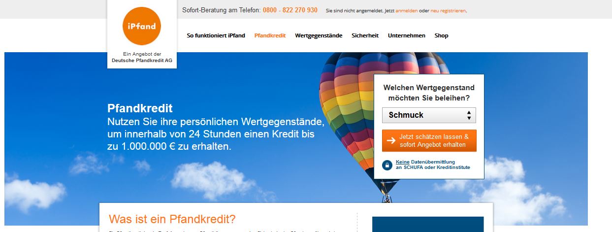 Das ist der Onlineauftritt von iPfand