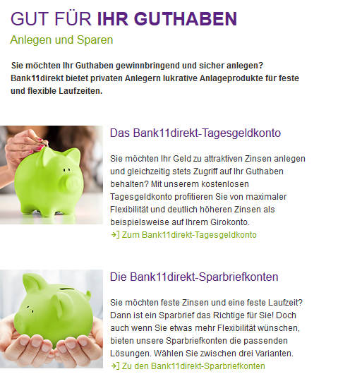 Bank11direkt Kontenübersicht