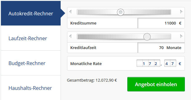 Bank of Scotland Kreditrechner