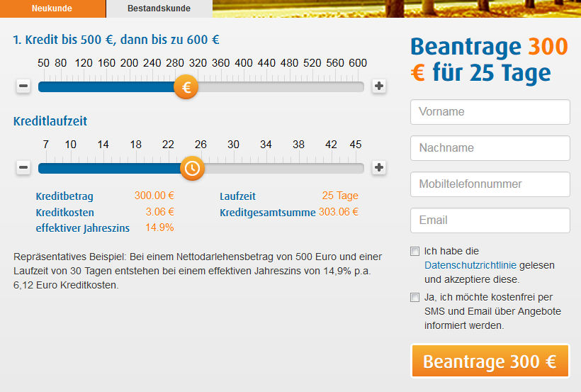 Einfache Kreditkalkulation