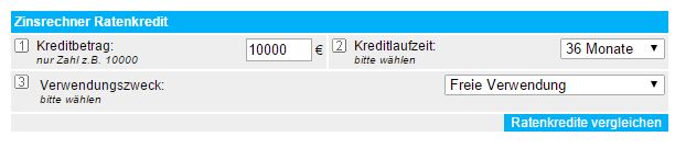 Das ist ein Vergleichsrechner zur Kreditberechnung