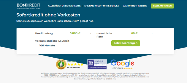 Nur wenige Mausklicks zum kostenlosen Kreditangebot