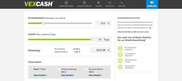Vexcash Kredit trotz Probezeit
