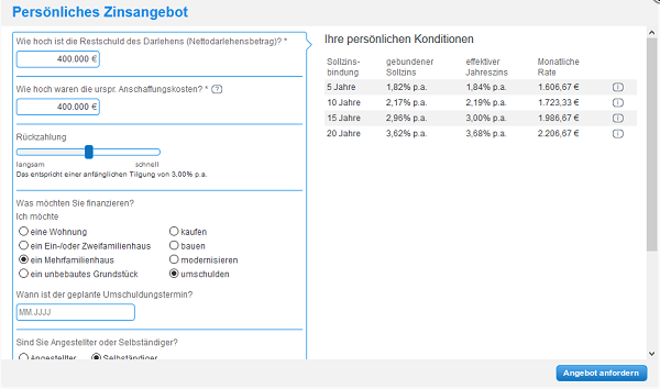 Screenshot Zinsangebot DKB Bank