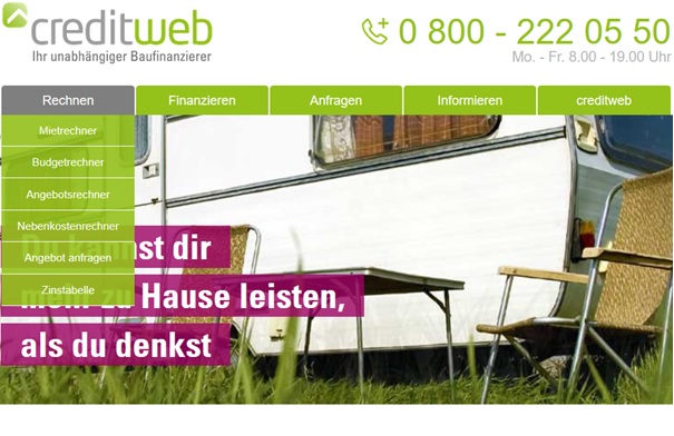 Überblick Creditweb Baufinanzierung