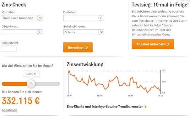 Einstieg in die Interhyp Baufinanzierung