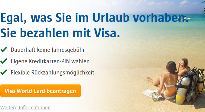 VISA World Card Bezahlen im Urlaub