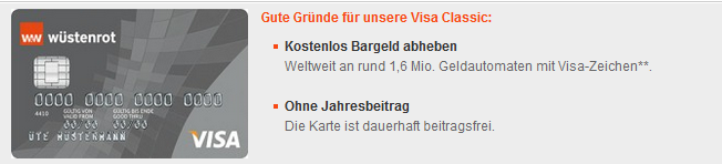 Wüstenrot Bank VISA ohne Jahresgebühr