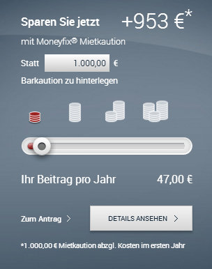 Moneyfix Mietkaution kosten