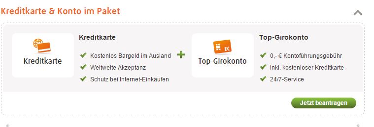 Girokonto und MasterCard zusammen.