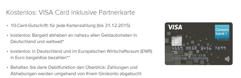 Das Kreditkartenangebot der Consorsbank