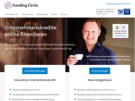 Startseite von Funding Circle