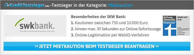 Bankbürgschaft mietkaution vergleich