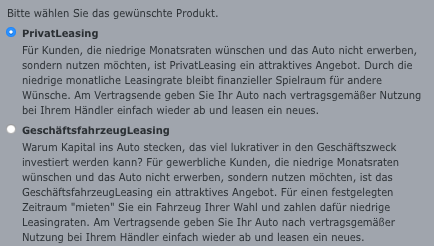 Leasingvariationen Audi Bank