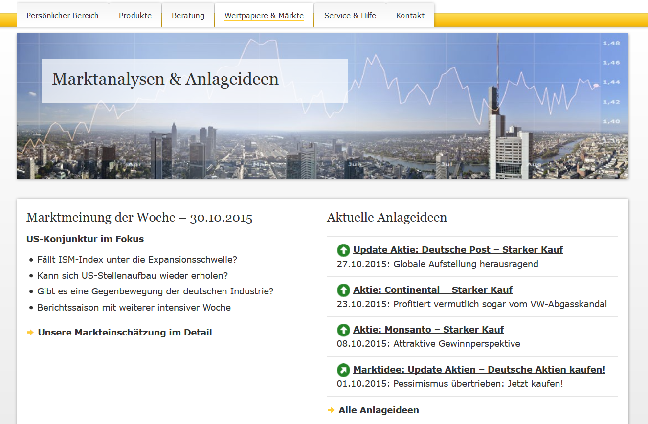 Das Analyseangebot der Commerzbank