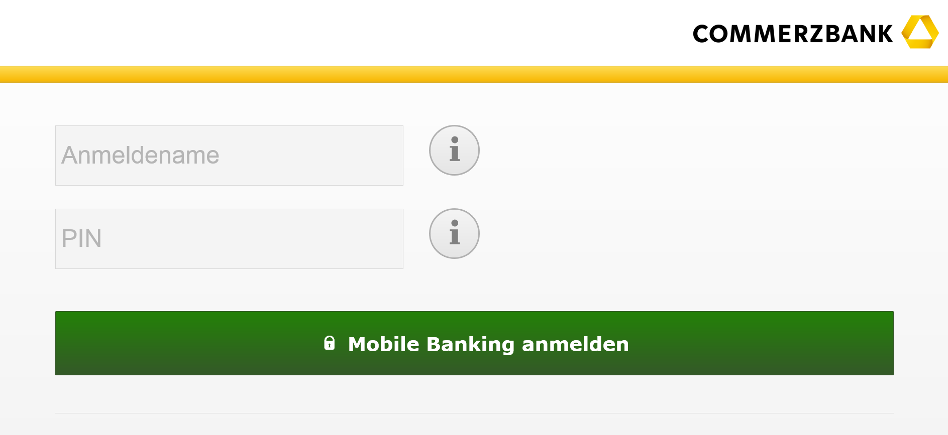 Die mobile Website der Commerzbank