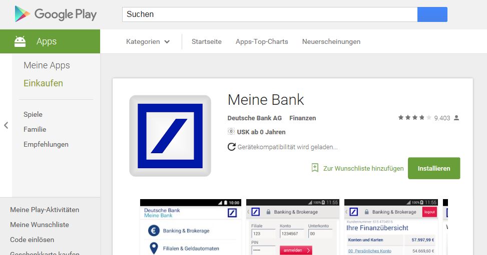 Die App im Google Play Store