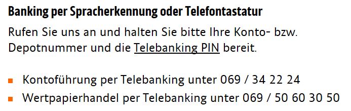 Ein Überblick der Telefonnummern