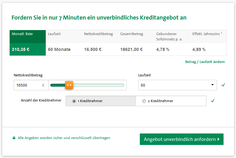 Der Kreditrechner bei CreditPlus