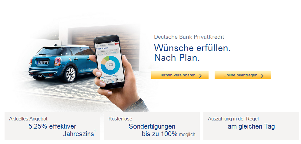 Der PrivatKredit der Deutschen Bank