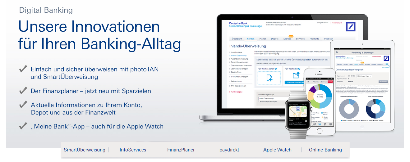 Das Online Banking Angebot der Deutschen Bank