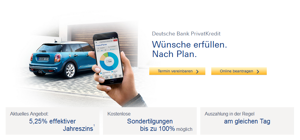 Der PrivatKredit der Deutschen Bank