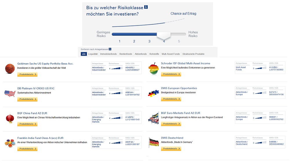 InvestmentFinder der Deutschen Bank