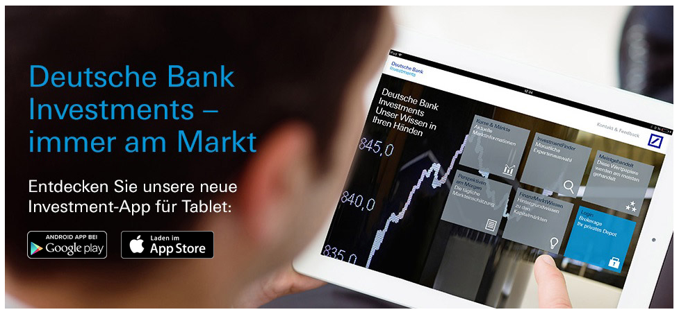 Kostenlose InvestmentApp der Deutschen Bank