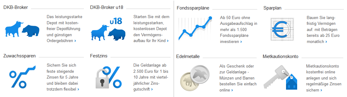 Spar- und Anlageangebote der DKB Bank