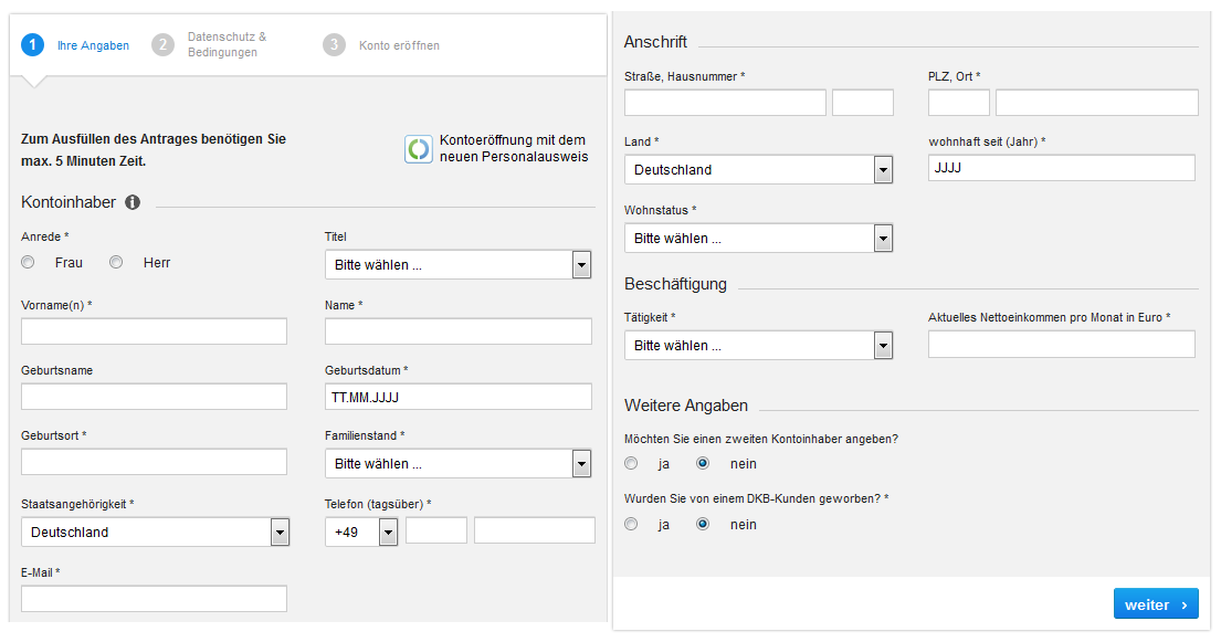 So beginnt die Registrierung bei der DKB Bank