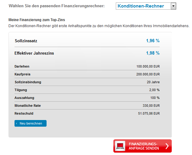 Der Baufinanzierungsrechner der DKB Bank