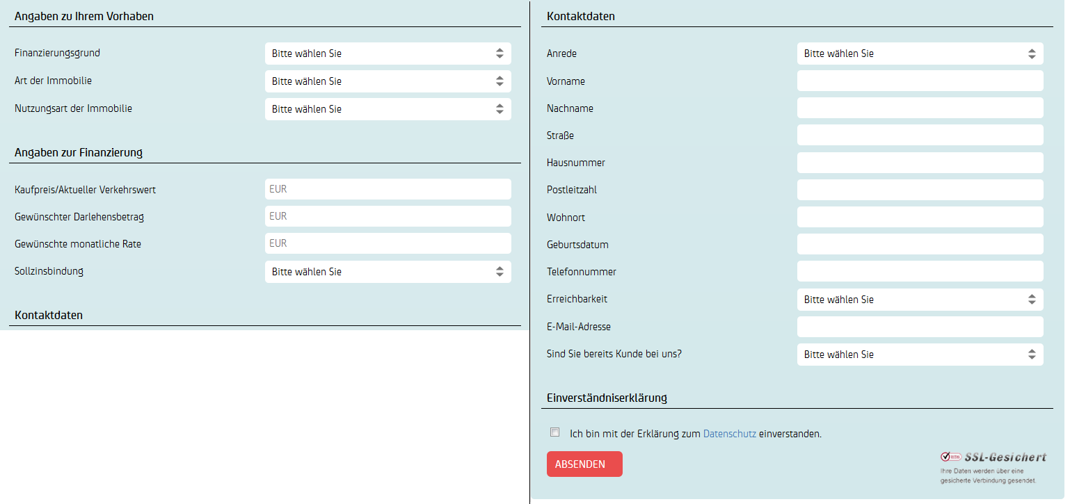 Das Antragsformular der DKB Bank