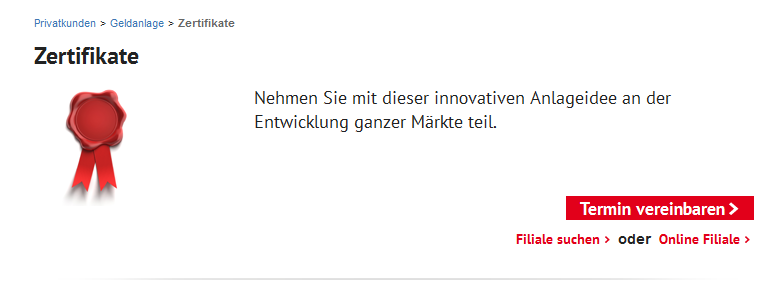 Bei HVB ist auch Zertifikathandel möglich