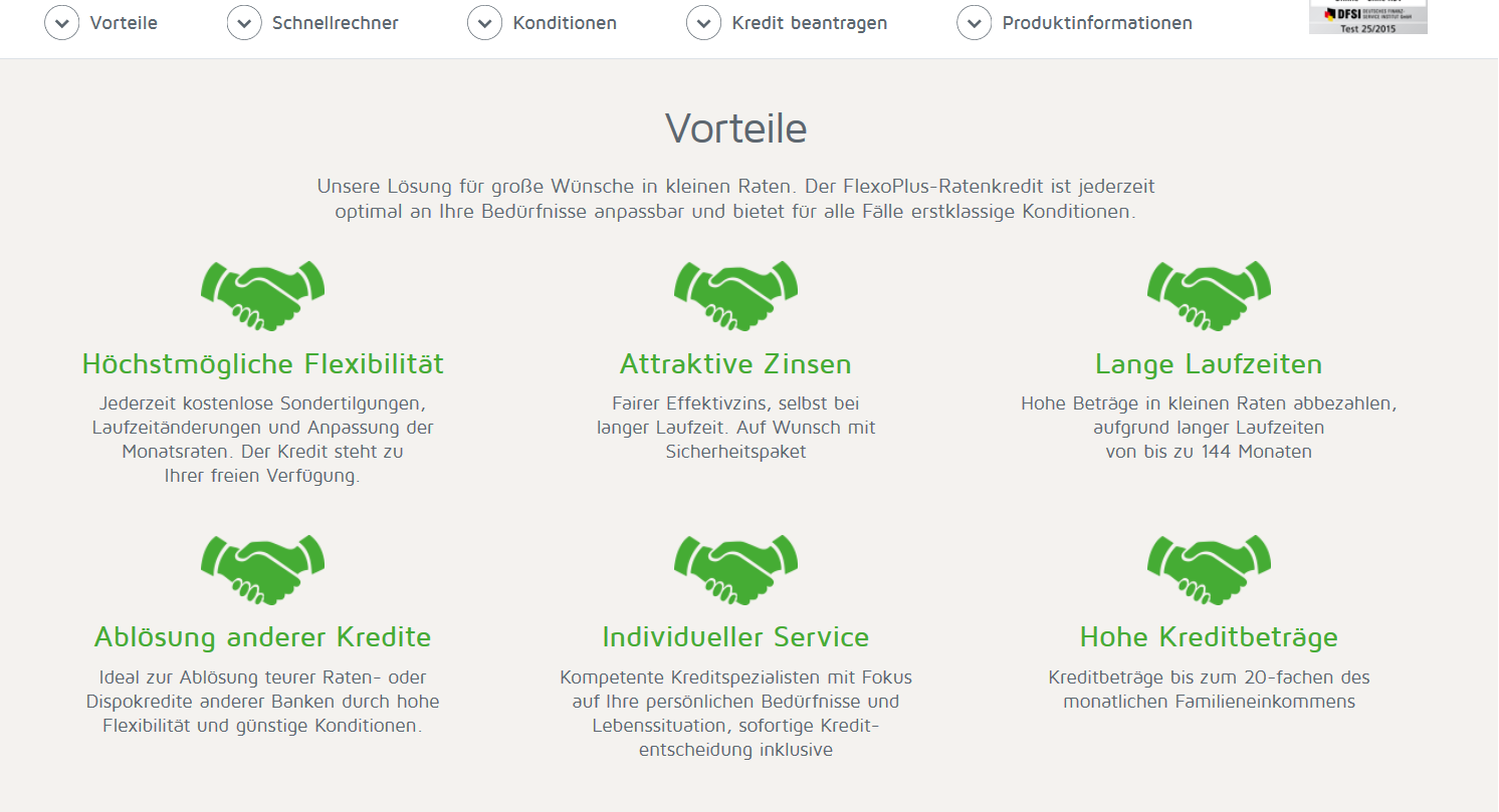 Die Vorteile des FlexoPlus-Kredits