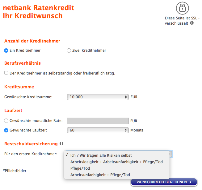 Antrag Netbank Kredit