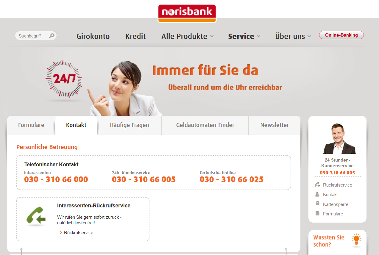 Der Kundensupport der Norisbank