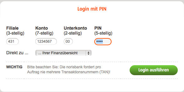 Login Norisbank