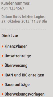 Überblick Online Banking