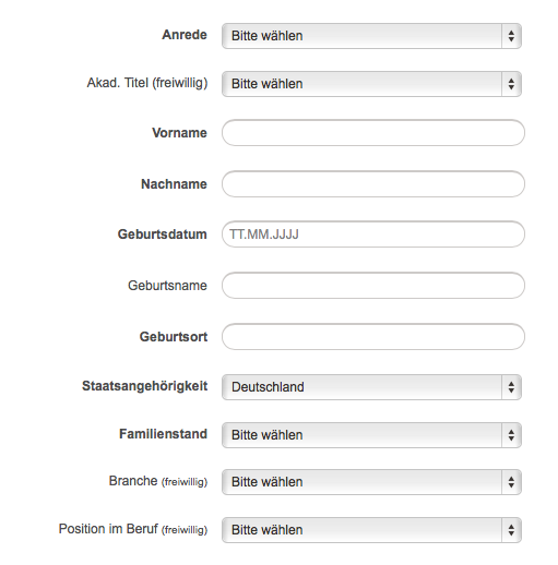 Persönliche Angaben Norisbank Tagesgeld