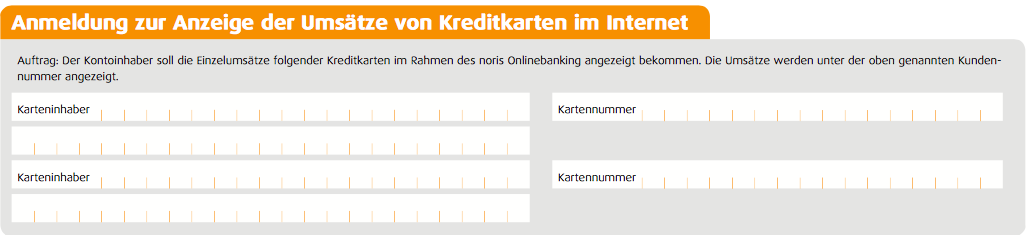 Formular für Telefonbanking