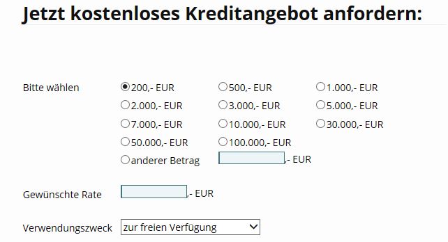 Der erste Schritt bei Bon-Kredit