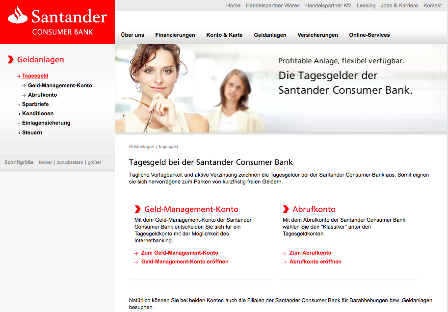 Tagesgeld Santander Bank