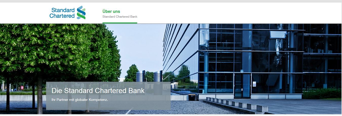 Die Homepage der deutschen Standard Chartered